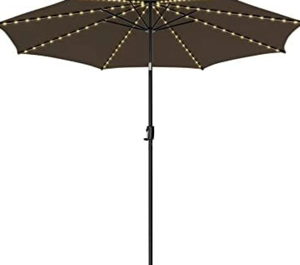 TANGKULA 10FT Solar Umbrella, Patio Umbrella with 112 LED Lights