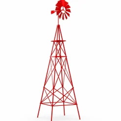 Tangkula 8.3FT Windmill Yard Garden Metal Ornamental Wind Mill Weather Vane Weather Resistant