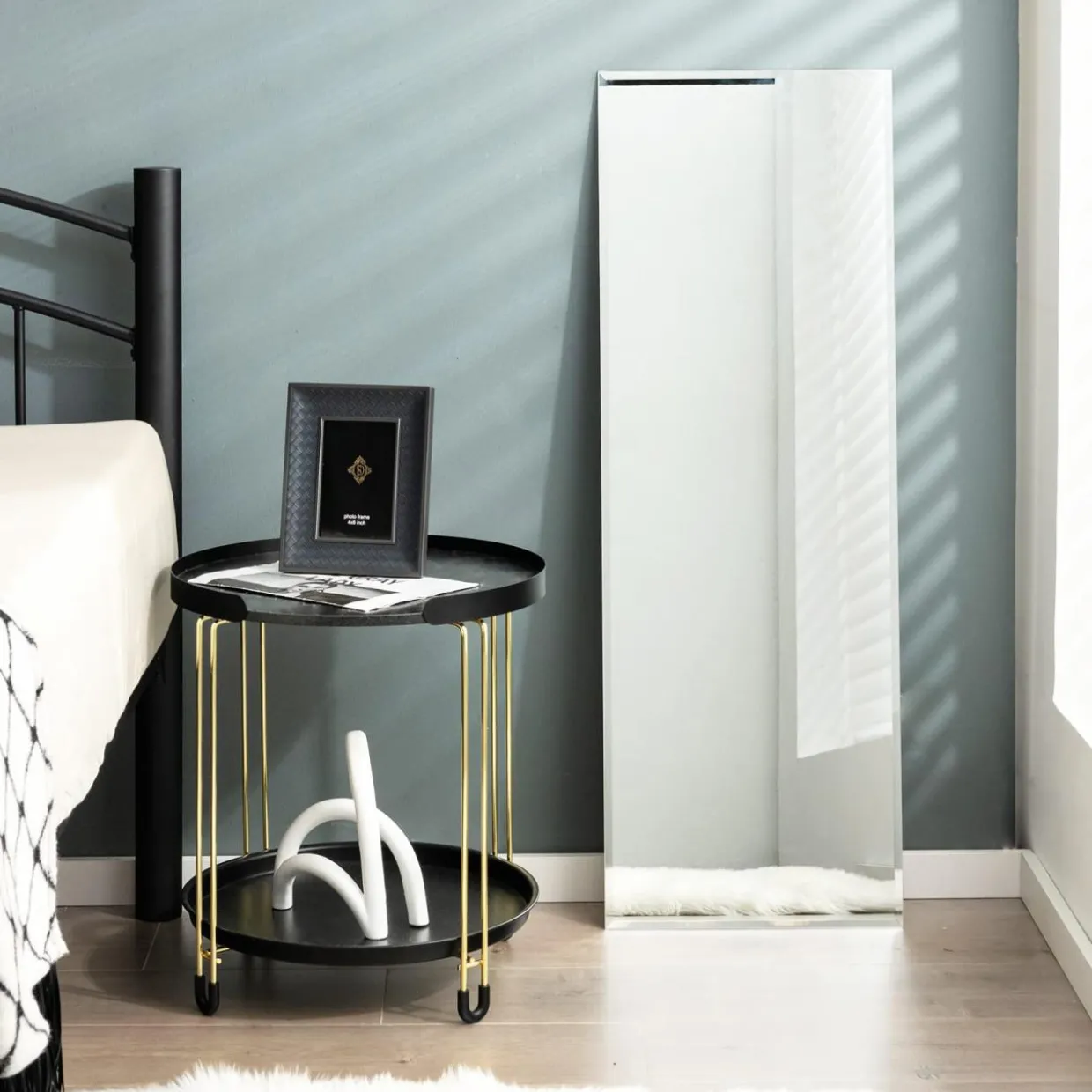 Tangkula Full Length Mirror Wall Mounted , 43 x 15 Inch Rectangle Frameless Mirror w/Beveled Edge, Wall Dressing Mirror