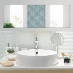 Tangkula Full Length Mirror Wall Mounted , 43 x 15 Inch Rectangle Frameless Mirror w/Beveled Edge, Wall Dressing Mirror