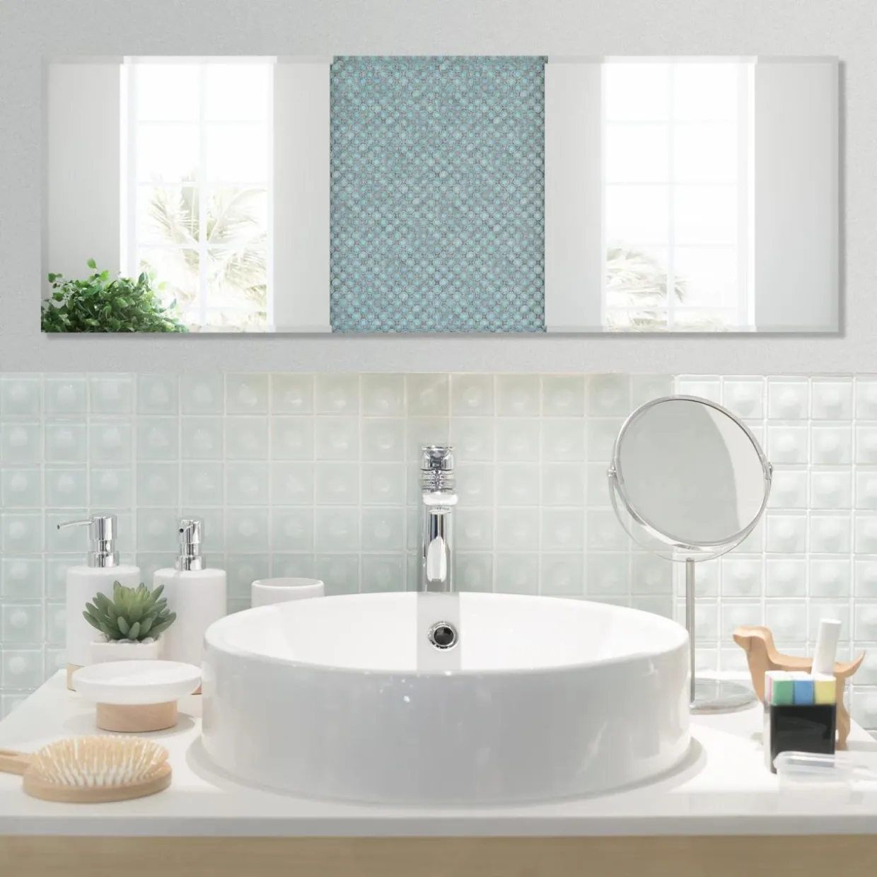 Tangkula Full Length Mirror Wall Mounted , 43 x 15 Inch Rectangle Frameless Mirror w/Beveled Edge, Wall Dressing Mirror