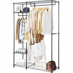 Tangkula Garment Rack Clothing Rack, Heavy Duty Free Standing Closet Organizer with Storage Shelves & Hanging Rods