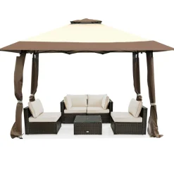 Tangkula Gazebo 13' x 13', Pop Up Gazebo Tent, Suitable for Patio and Garden