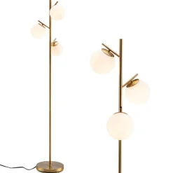 Tangkula 3-Globe Floor Lamp, Modern Freestanding Lamp