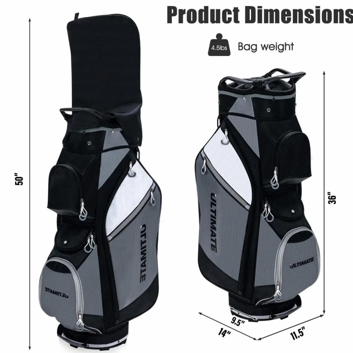 Tangkula Golf Cart Bag, Lightweight Golf Club Bag