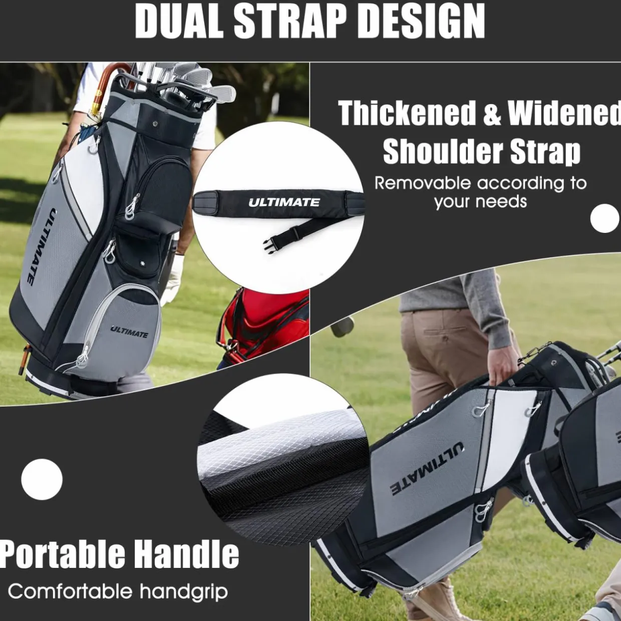 Tangkula Golf Cart Bag, Lightweight Golf Club Bag