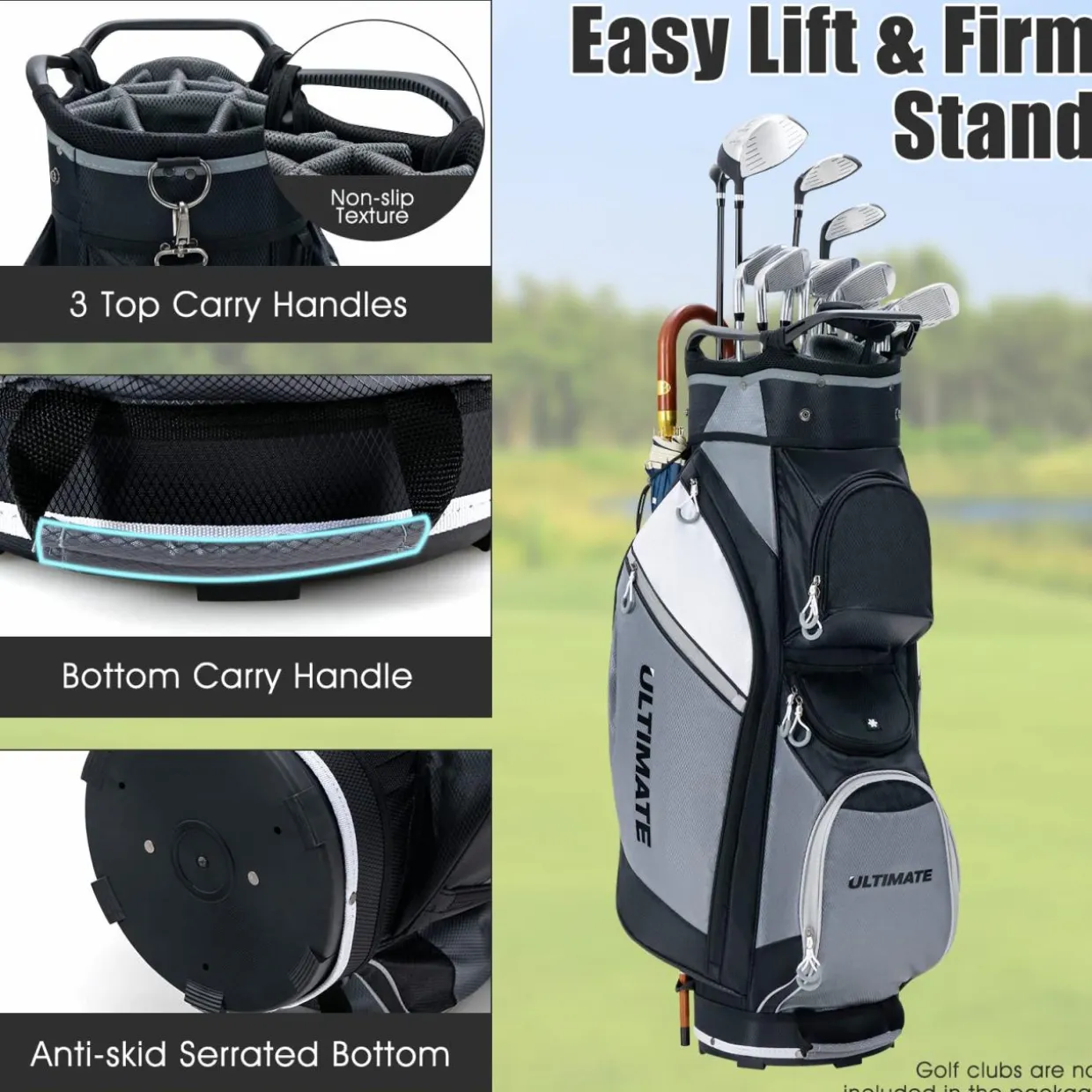 Tangkula Golf Cart Bag, Lightweight Golf Club Bag