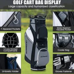 Tangkula Golf Cart Bag, Lightweight Golf Club Bag