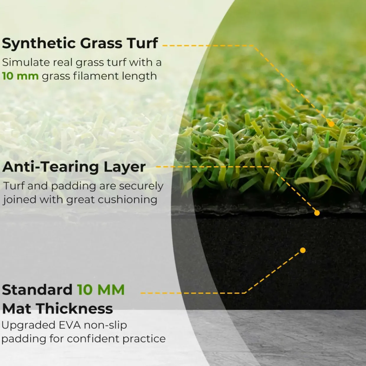 Tangkula Golf Hitting Mat, Artificial Turf Mat for Indoor/Outdoor Golf Practice