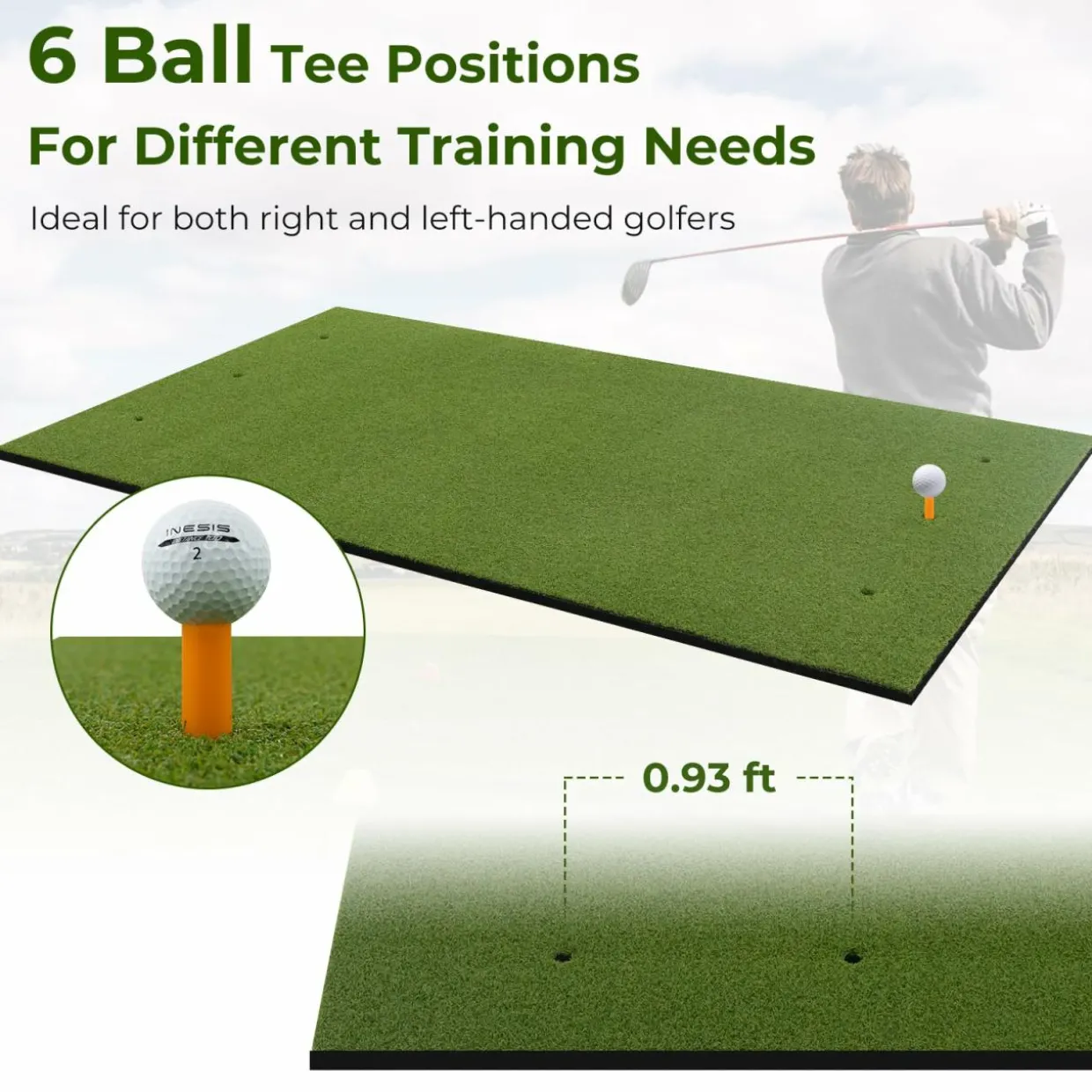 Tangkula Golf Hitting Mat, Artificial Turf Mat for Indoor/Outdoor Golf Practice