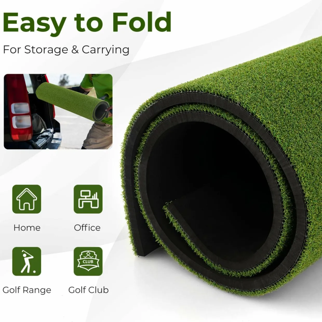 Tangkula Golf Hitting Mat, Artificial Turf Mat for Indoor/Outdoor Golf Practice