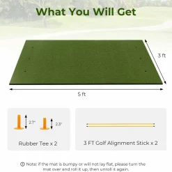 Tangkula Golf Hitting Mat, Artificial Turf Mat for Indoor/Outdoor Golf Practice