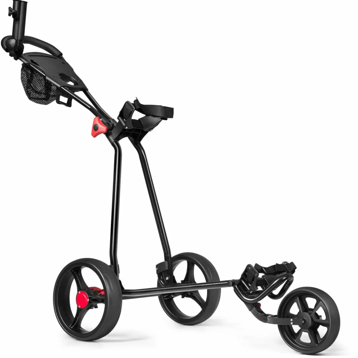 Tangkula Golf Push Cart, Lightweight Collapsible Golf Pull Cart, 3 Wheels Golf Trolley with Foot Brake Umbrella Holder & Cup Holder