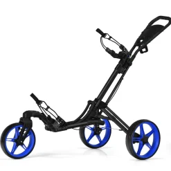 Tangkula Golf Push Cart with 360 Rotating Front Wheel, Aluminum Collapsible 3 Wheels Golf Pull Cart, Golf Trolley w/Elastic Strap