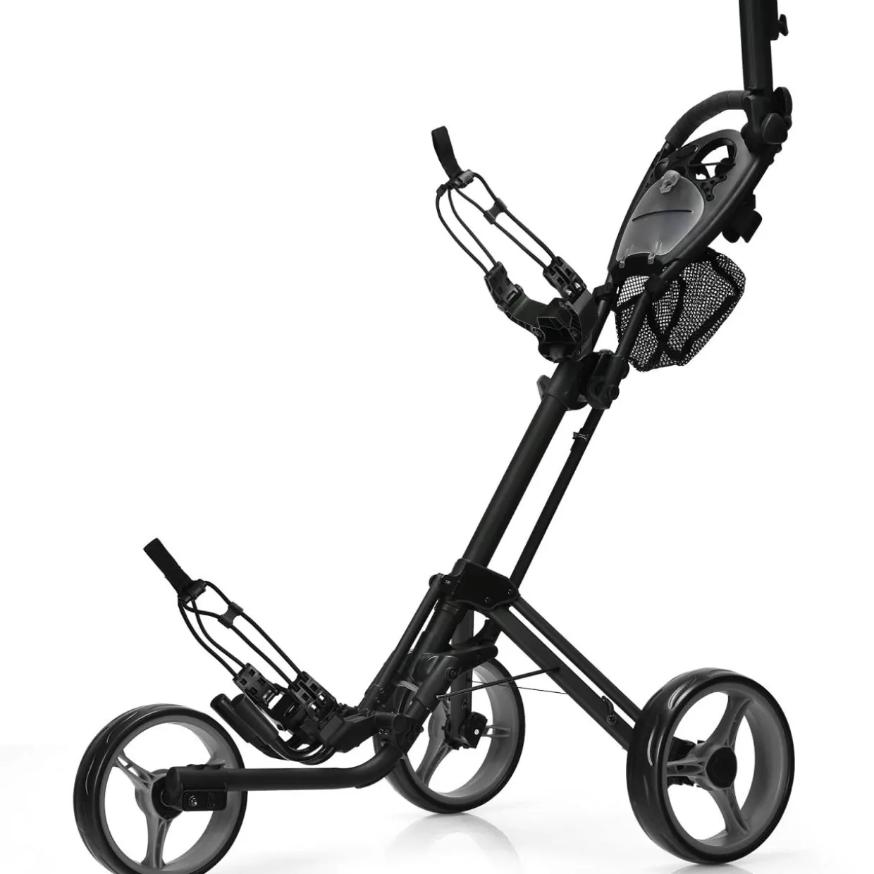 Tangkula Golf Push Pull Cart, Lightweight Aluminum Collapsible 3 Wheels Golf Push Cart