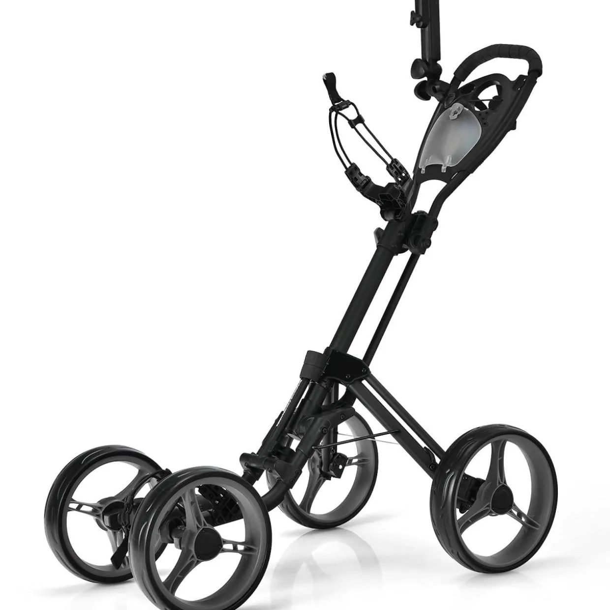 Tangkula Golf Push Pull Cart, Lightweight Aluminum Collapsible Golf Push Cart with 4 Wheels