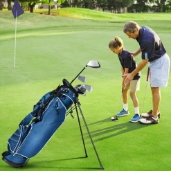 Tangkula Golf Stand Bag, Lightweight Organized Golf Bag, Easy Carry Shoulder Bag with 3 Way Dividers and 4 Pockets for Extra Storage