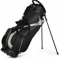 Tangkula Golf Stand Bag with 8 Way Divider, Portable Golf Bag, Women's Men's Golf Bag, Black