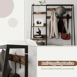 Tangkula Hall Tree with Bench and Shoe Storage