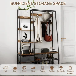 Tangkula Hall Tree with Bench and Shoe Storage