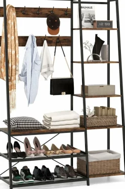 Tangkula Hall Tree with Bench and Shoe Storage