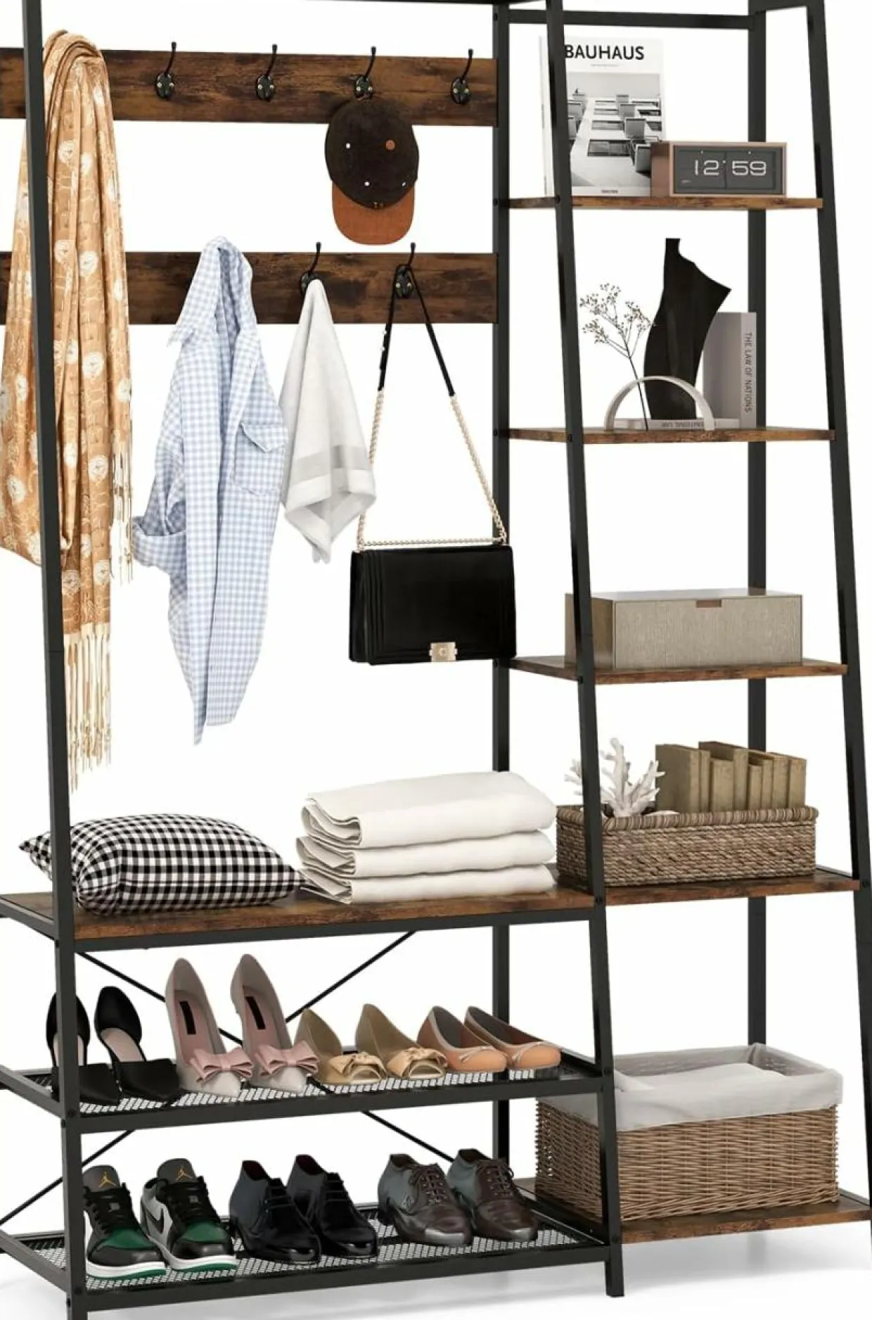 Tangkula Hall Tree with Bench and Shoe Storage