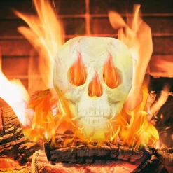 Tangkula Halloween Fire Pit Skull Ceramic