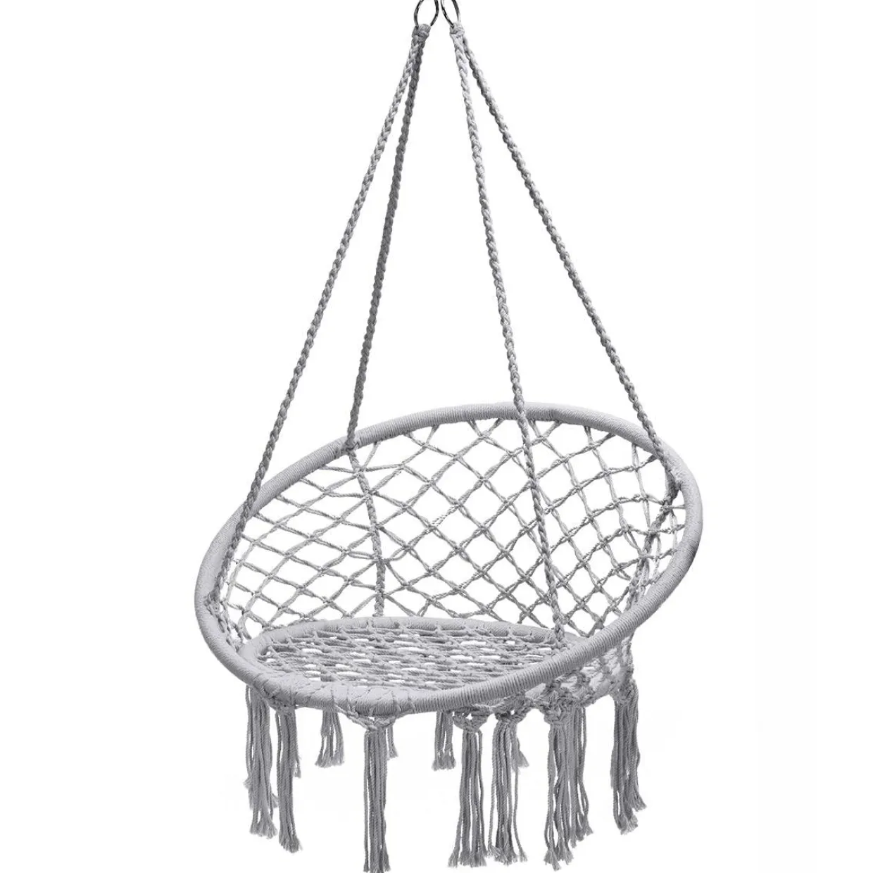Tangkula Hanging Hammock Chair, Macrame Swing Chair with Tassels and Heavy-Duty Hanging Rings