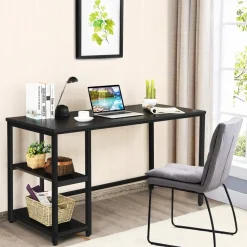 Tangkula Home Office Computer Desk with 2 Storage Shelves