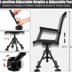 Tangkula Hunting Chair, 360-degree Swivel Hunting Blind Chair with Adjustable Height