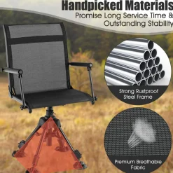 Tangkula Hunting Chair, 360-degree Swivel Hunting Blind Chair with Adjustable Height