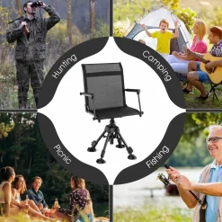 Tangkula Hunting Chair, 360-degree Swivel Hunting Blind Chair with Adjustable Height