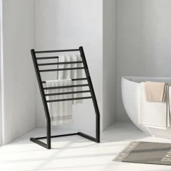 Tangkula 2-in-1 Towel Warmer Rack, 8 Bars Freestanding & Wall Mounted Towel Warmer Rack with LED Display, Built-in Timer