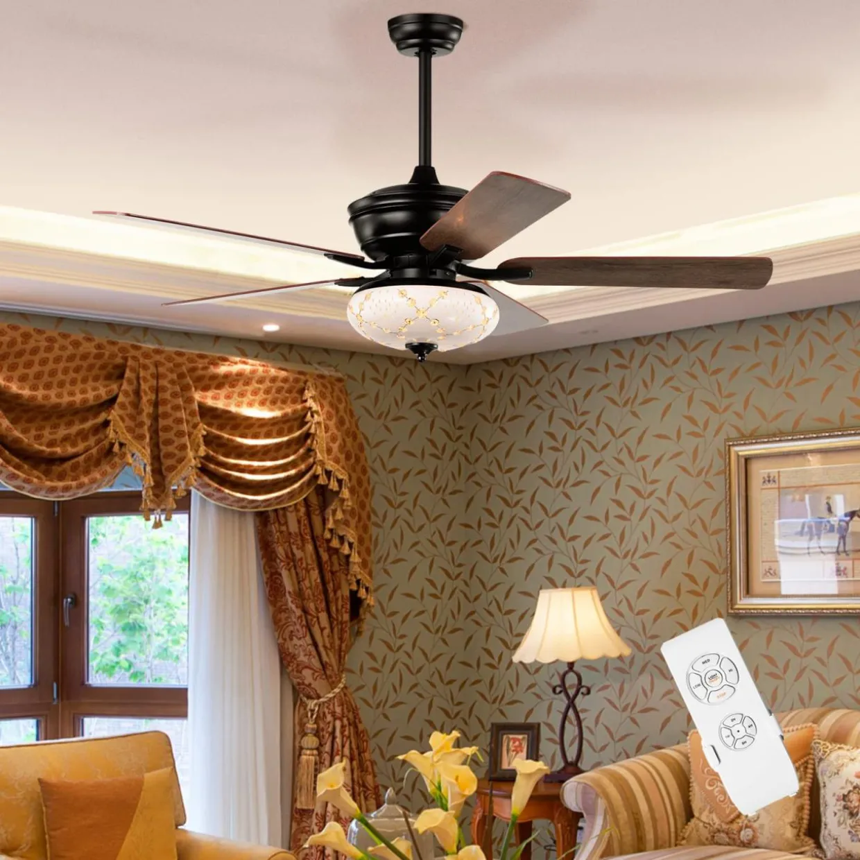 Tangkula 52-Inch Ceiling Fan with Remote Control