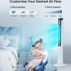 Tangkula 48-Inch Tower Fan with Remote Control, Quiet Bladeless Tower Fan