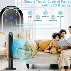 Tangkula 42-Inch Tower Fan with Remote Control, 80 Oscillating Standing Fan w/ LED Display