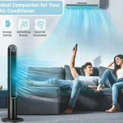 Tangkula 42-Inch Tower Fan with Remote Control, 80 Oscillating Standing Fan w/ LED Display