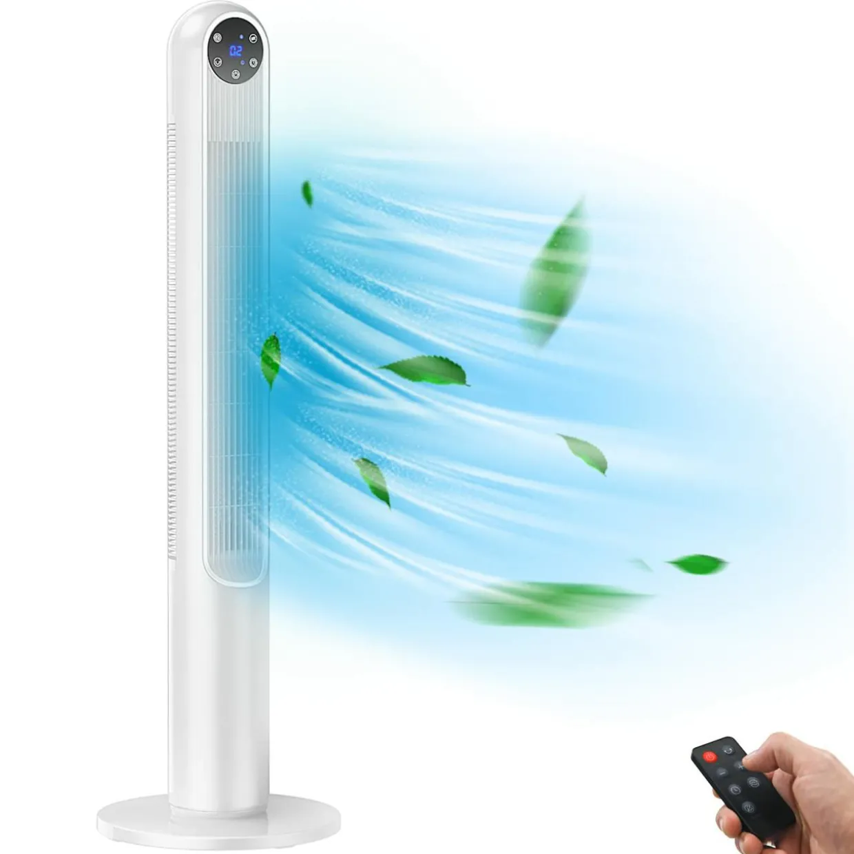 Tangkula 42-Inch Tower Fan with Remote Control, 80 Oscillating Standing Fan w/ LED Display