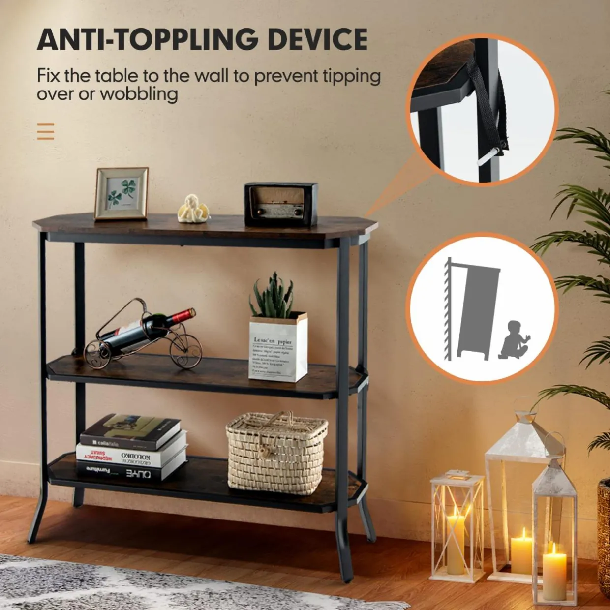 Tangkula Industrial Console Table