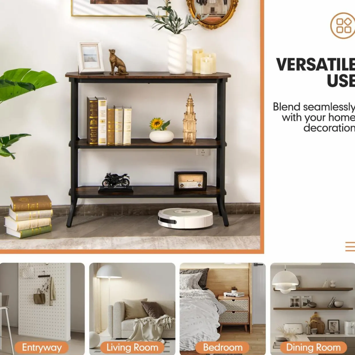 Tangkula Industrial Console Table