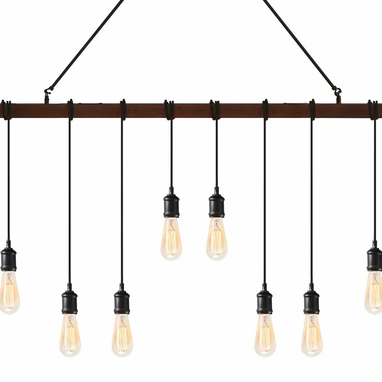 Tangkula Industrial Multi Pendant Light, 8-Light Iron Rustic Island Chandelier, Suspension Line Can Be Adjusted Freely