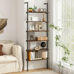 Tangkula Industrial 6-Tier Bookshelf