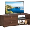 Tangkula Industrial TV Stand for TVs up to 55''Flat Screen, Media Console Table with 2 Drawers