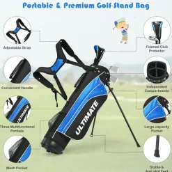Tangkula Junior Complete Golf Club Set for Children Right Hand, Golf Stand Bag, Perfect for Children, Kids