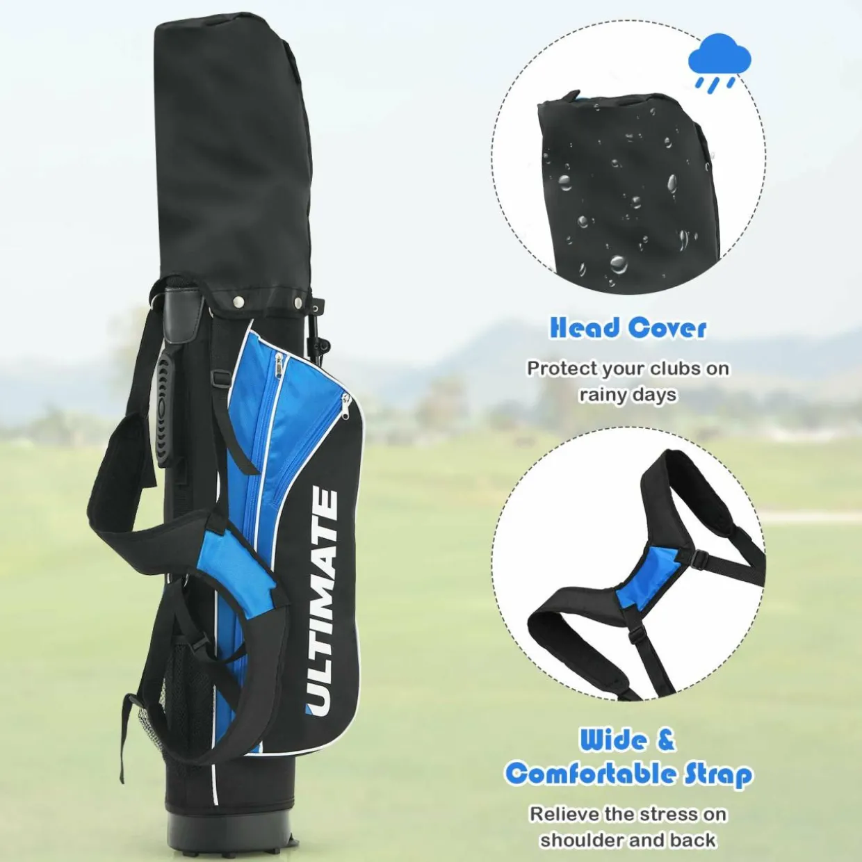 Tangkula Junior Complete Golf Club Set for Children Right Hand, Golf Stand Bag, Perfect for Children, Kids