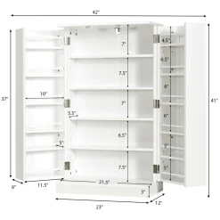 Tangkula Kitchen Pantry Cabinet, 17-Tier Buffet Sideboard with 2 Doors and 6 Adjustable Shelves