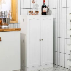 Tangkula Kitchen Pantry Cabinet, 17-Tier Buffet Sideboard with 2 Doors and 6 Adjustable Shelves