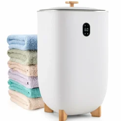 Tangkula 35L Large Towel Warmer Bucket, Luxury Hot Towel Heater w/ 20-90Min Timer & 2-5H Drying Mode (White, 35L)