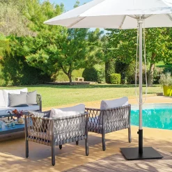 Tangkula 36LBS Square Umbrella Base, Heavy Duty Patio Umbrella Base Stand with 3 Adapters