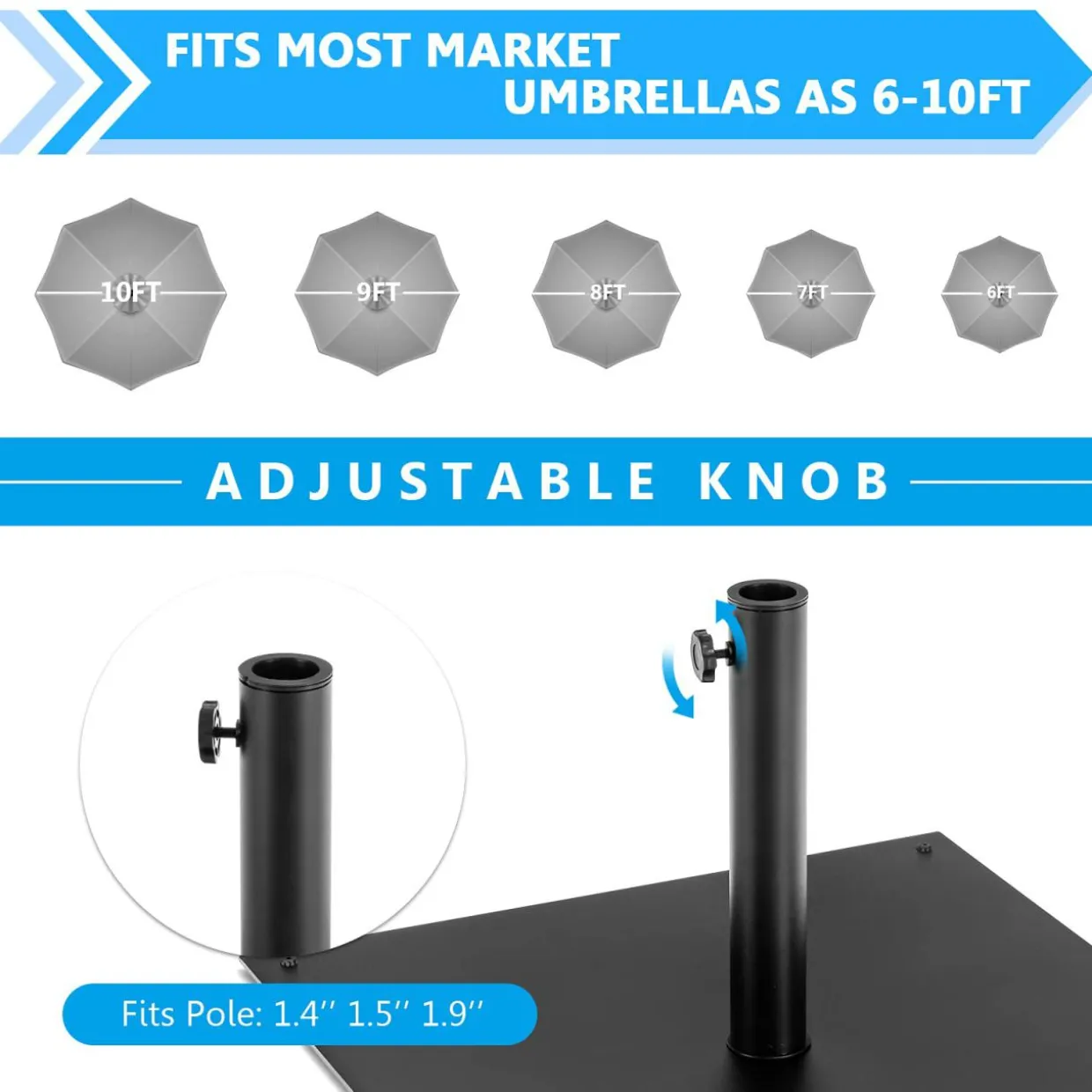 Tangkula 40LBS Umbrella Base Stand, 25 Inches Heavy Duty Outdoor Market Umbrella Base